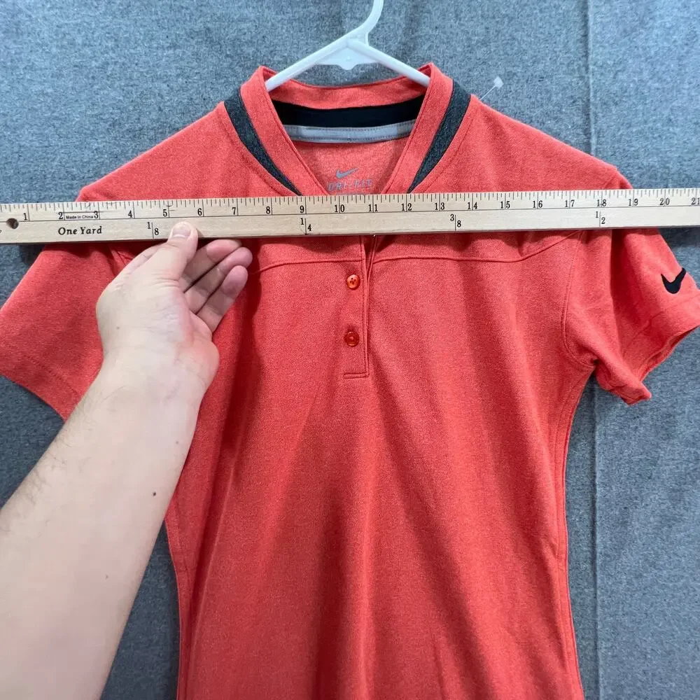 Nike Dri Fit Shirt Women Size XS Orange Outdoor Athletic Casual T Shirt Ladies